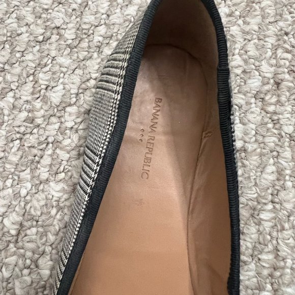 Banana republic flats bow pointed toe black white size 8 - Picture 4 of 8